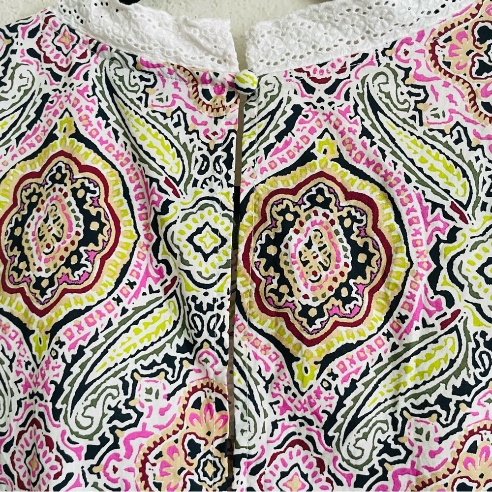 Lane Bryant Colorful Patterned Women's Top size 24 cottage-core 100% cotton chic - Picture 7 of 8